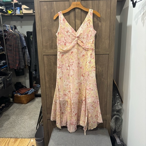 Tribal midi dress Y2K Floral V-Neck sleeveless fairy - Picture 1 of 12